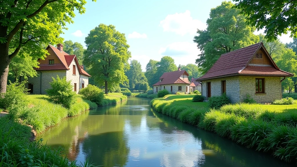 Letní krajina s mlýnským kanálem